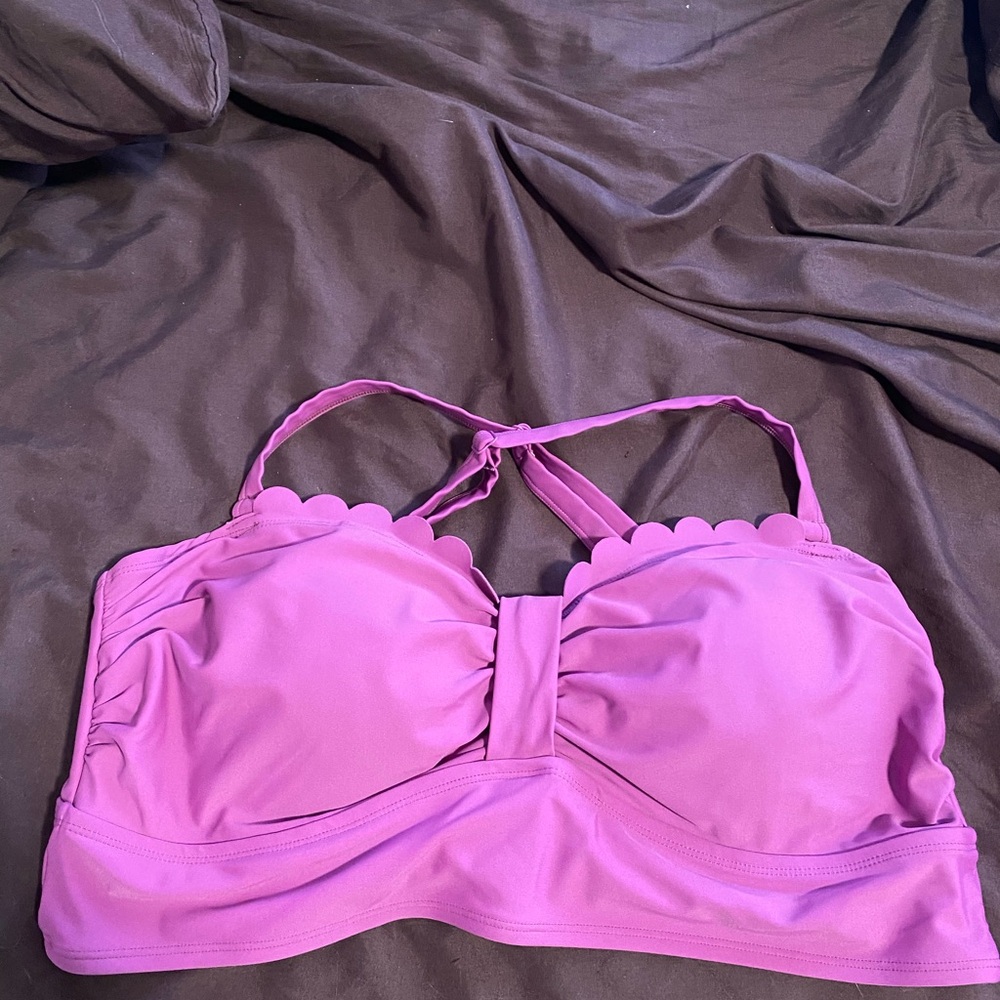 Purple Scalloped Bikini Top 2x